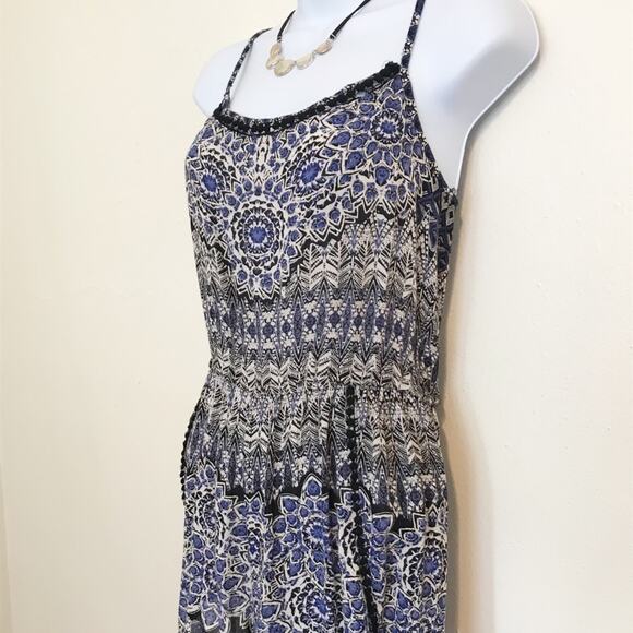 ANGIE Blue & Black Boho Print Romper, L, NWT! - Picture 5 of 11